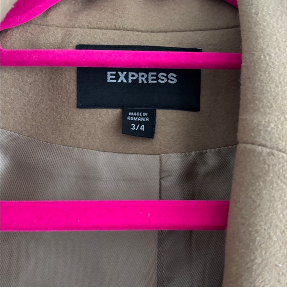 Express size 3/4 camel colored wool coat - Picture 3 of 5